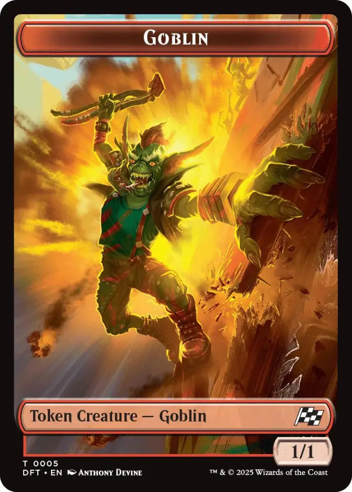 Goblin // Thopter (0010) Double-Sided Token [Aetherdrift Tokens] - MTG Single
