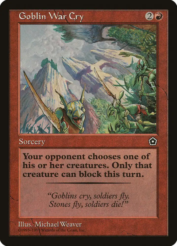 Goblin War Cry [Portal Second Age] - MTG Single