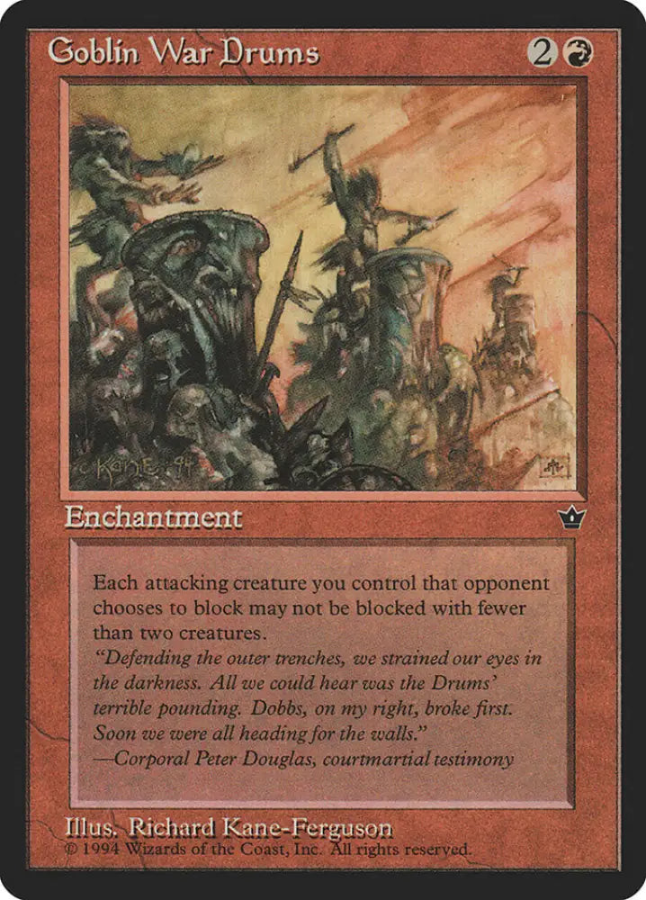 Goblin War Drums (Richard Kane Ferguson) [Fallen Empires] - MTG Single