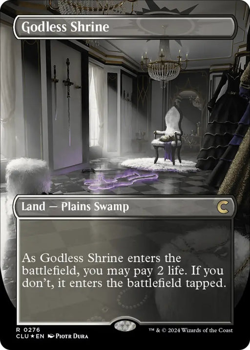 Godless Shrine (Borderless) [Ravnica: Clue Edition] - MTG Single