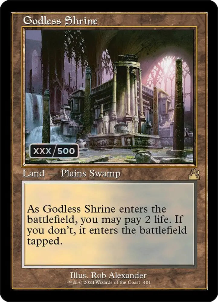 Godless Shrine (Retro) (Serialized) [Ravnica Remastered] - MTG Single