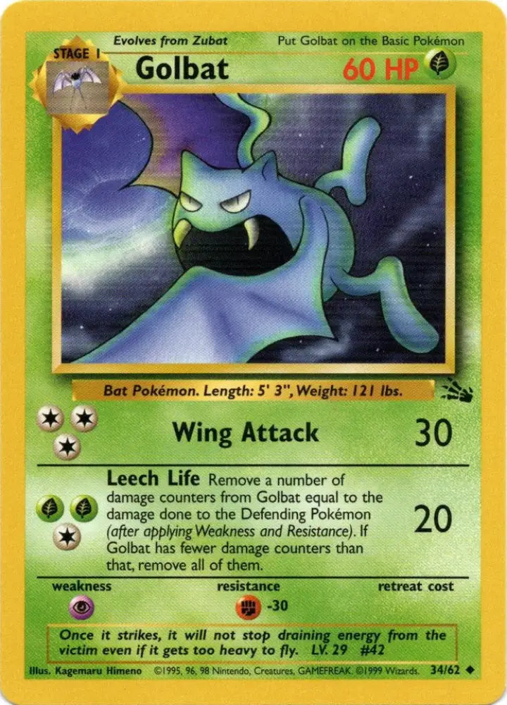 Golbat (34/62) [Fossil Unlimited] - Pokemon Single