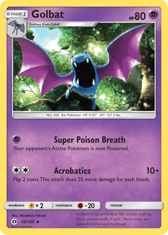 Golbat (55/149) [Sun & Moon: Base Set] - Pokemon Single