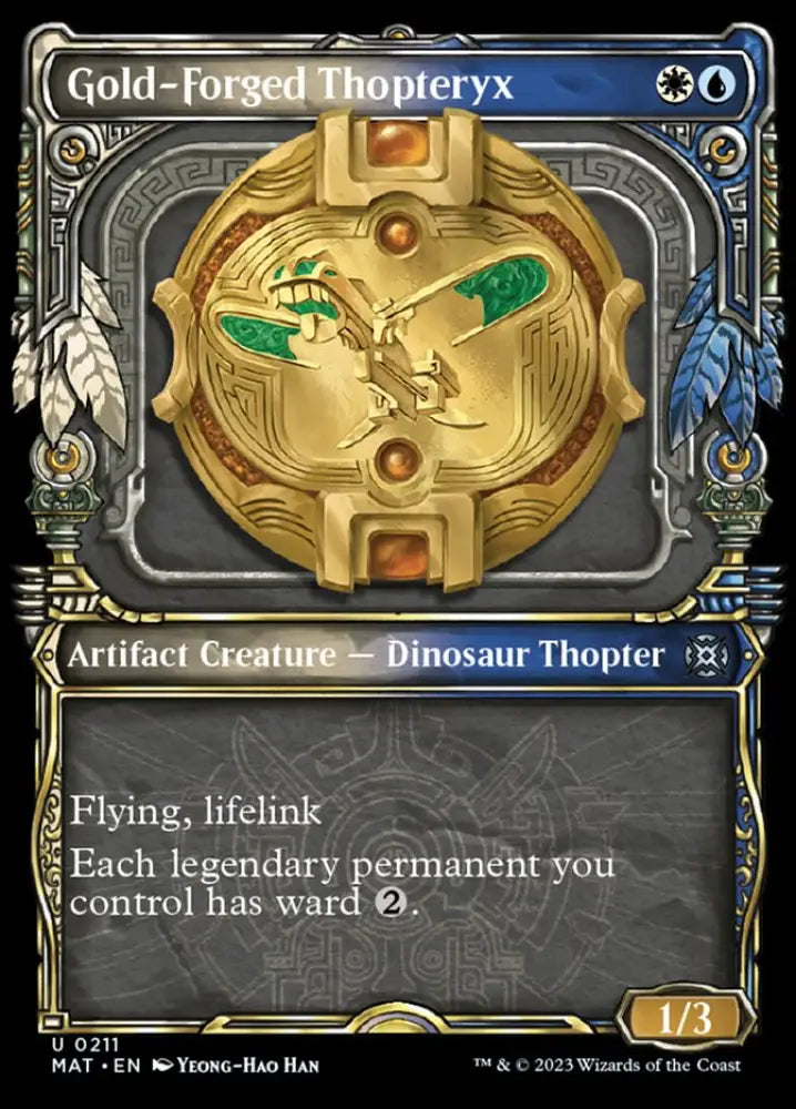 Gold-Forged Thopteryx (Showcase Halo Foil) [March of the Machine: The Aftermath] - MTG Single