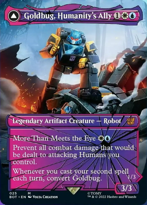Goldbug Humanity’s Ally // Goldbug Scrappy Scout (Shattered Glass) [Transformers] - MTG Single
