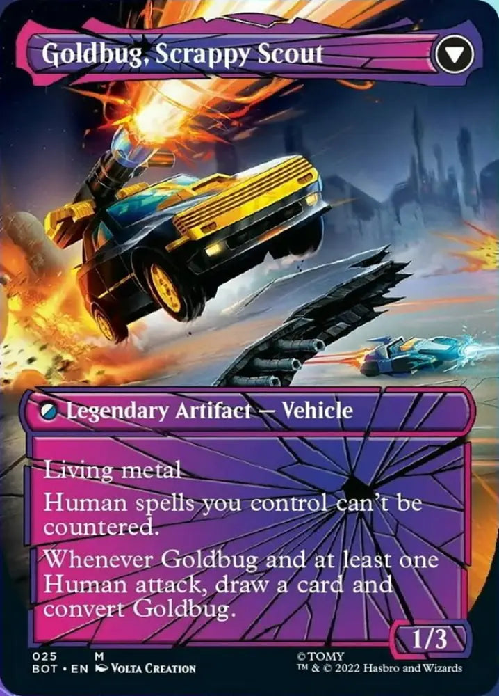 Goldbug Humanity’s Ally // Goldbug Scrappy Scout (Shattered Glass) [Transformers] - MTG Single