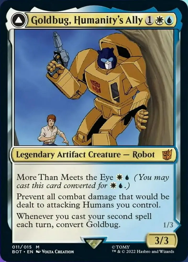 Goldbug Humanity’s Ally // Goldbug Scrappy Scout [Transformers] - MTG Single