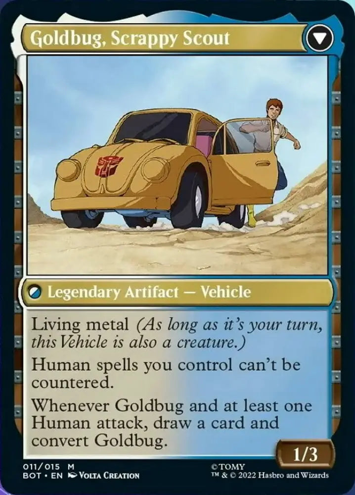 Goldbug Humanity’s Ally // Goldbug Scrappy Scout [Transformers] - MTG Single