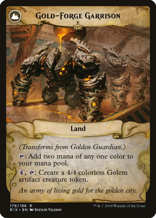 Golden Guardian // Gold-Forge Garrison [Rivals of Ixalan] - MTG Single