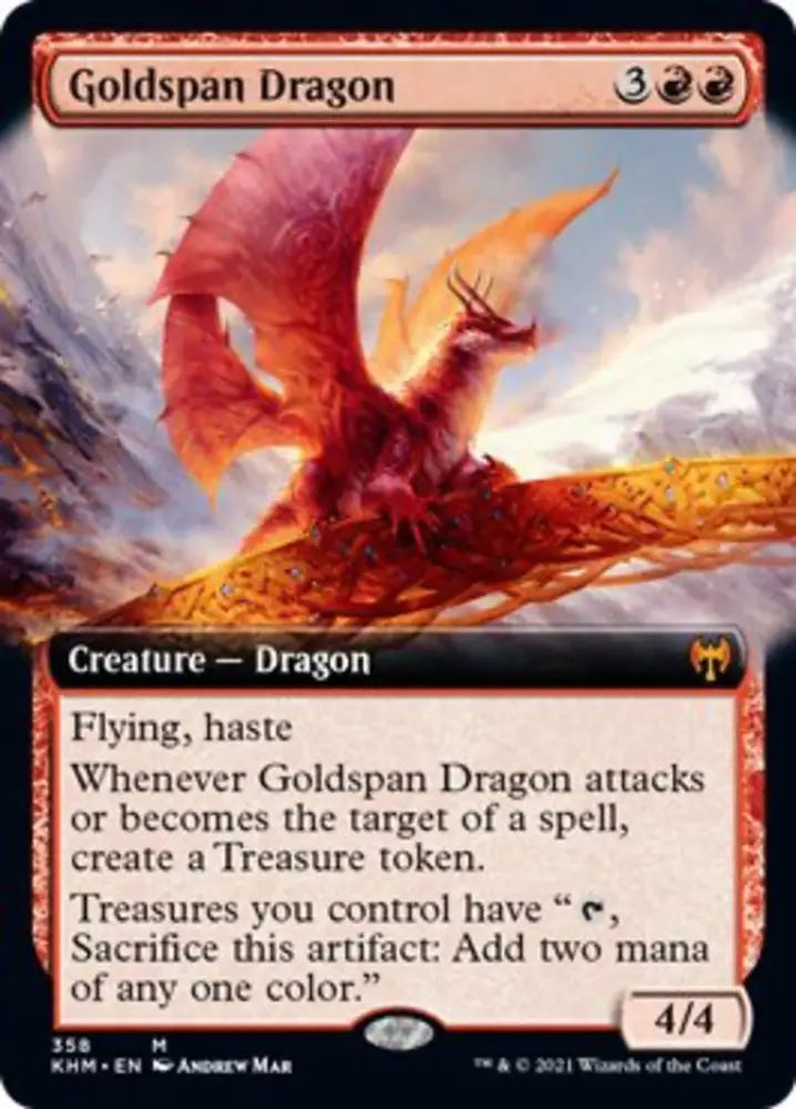 Goldspan Dragon (Extended Art) [Kaldheim] - MTG Single