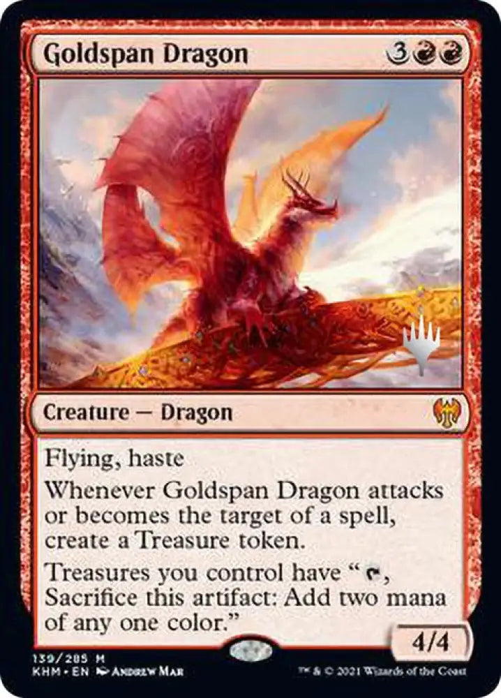Goldspan Dragon (Promo Pack) [Kaldheim Promos] - MTG Single