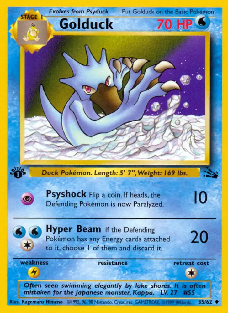 Golduck (35/62) [Fossil 1st Edition] - Pokemon Single
