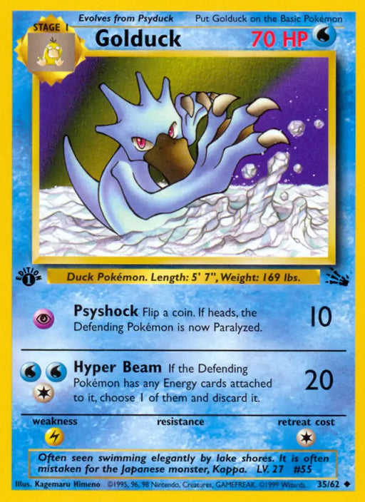Golduck (35/62) [Fossil 1st Edition] - Pokemon Single