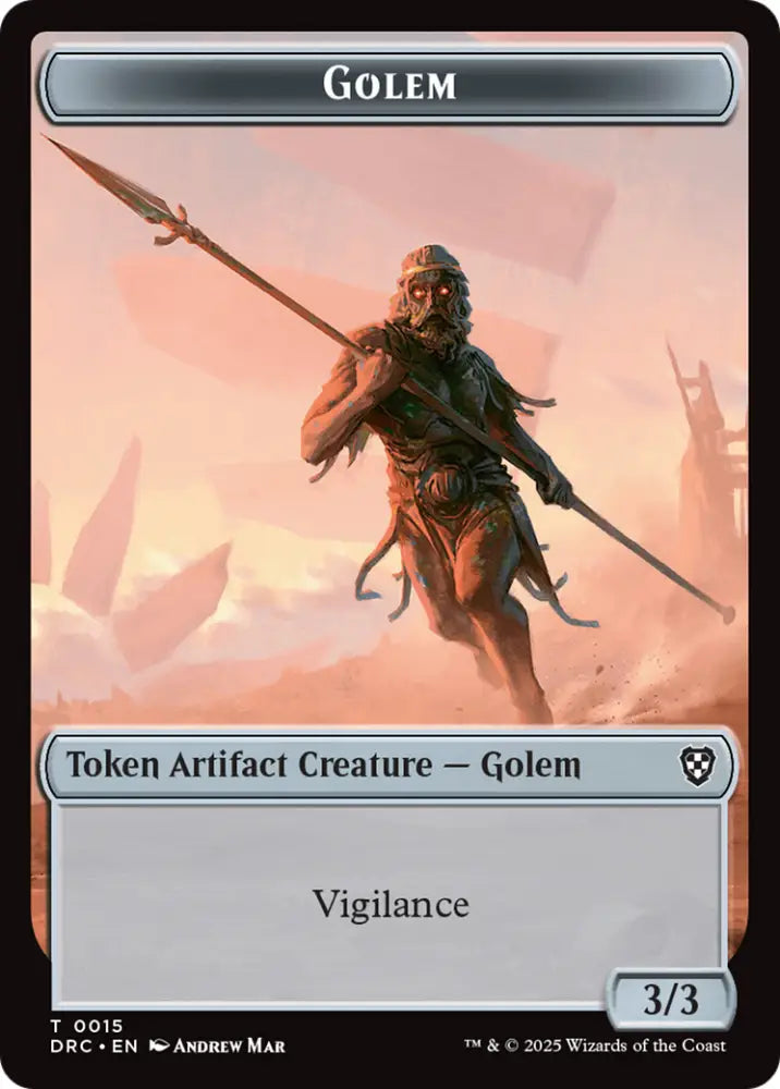 Golem (0014) // Golem (0015) Double-Sided Token [Aetherdrift Tokens] - MTG Single