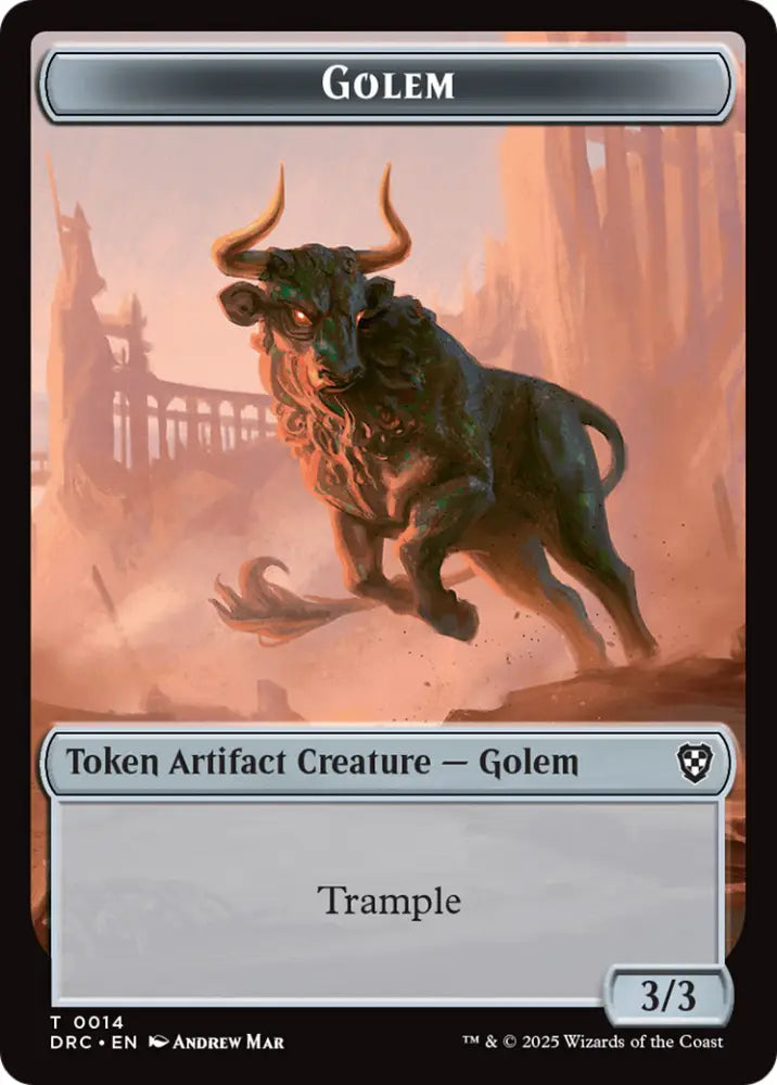 Golem (0014) // Golem (0015) Double-Sided Token [Aetherdrift Tokens] - MTG Single