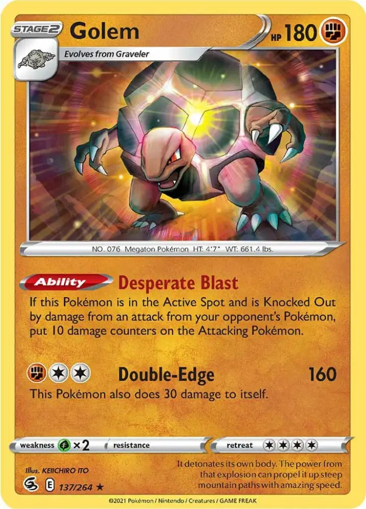 Golem (137/264) [Sword & Shield: Fusion Strike] - Pokemon Single