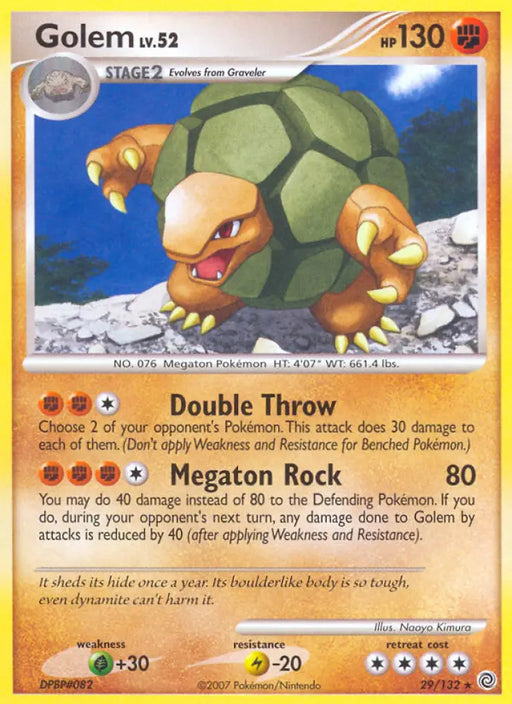 Golem (29/132) [Diamond & Pearl: Secret Wonders] - Pokemon Single