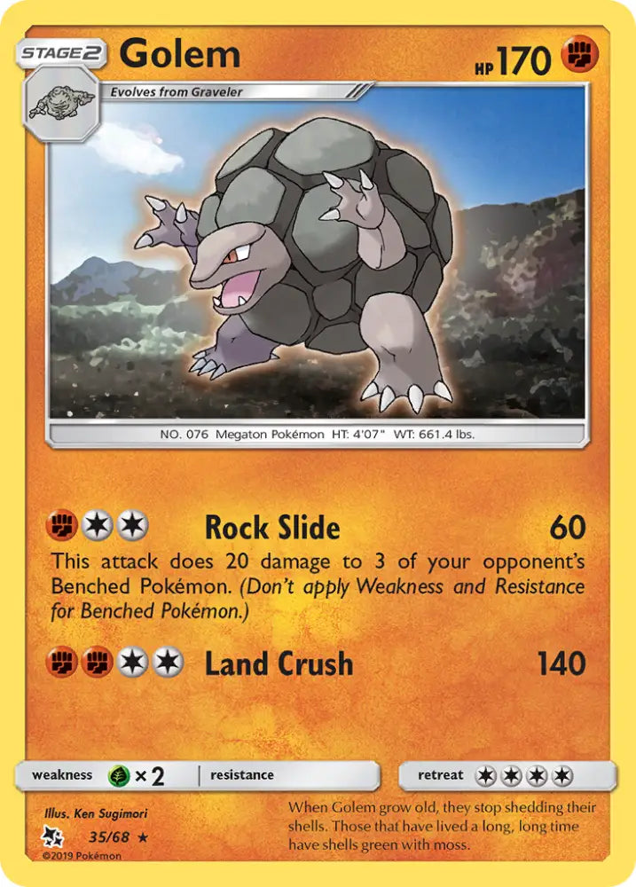 Golem (35/68) [Sun & Moon: Hidden Fates] - Pokemon Single