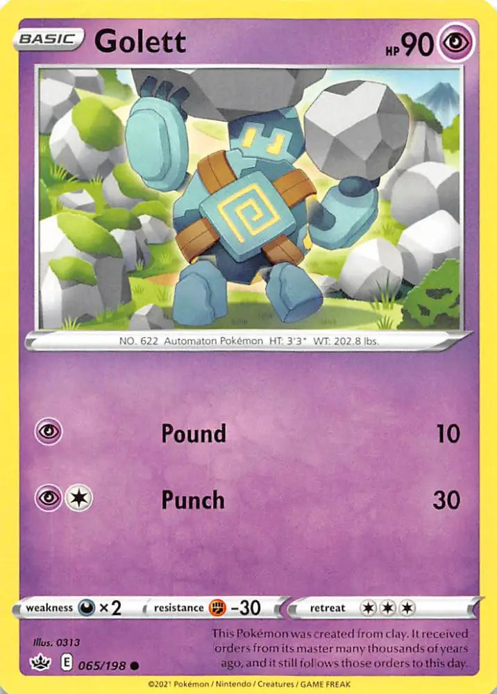 Golett (065/198) [Sword & Shield: Chilling Reign] - Pokemon Single