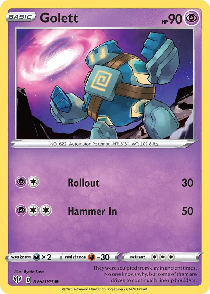 Golett (076/189) [Sword & Shield: Darkness Ablaze] - Pokemon Single