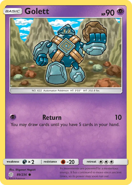 Golett (89/236) [Sun & Moon: Cosmic Eclipse] - Pokemon Single