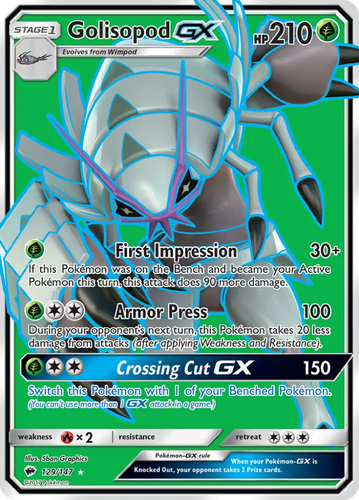 Golisopod GX (129/147) [Sun & Moon: Burning Shadows] - Pokemon Single