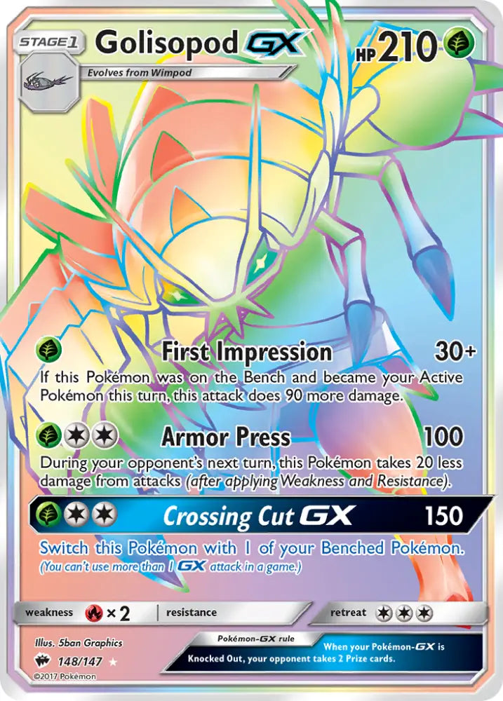 Golisopod GX (148/147) [Sun & Moon: Burning Shadows] - Pokemon Single