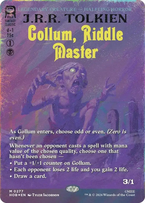 Gollum, Riddle Master (Borderless) (Surge Foil) (277) [The Hobbit]