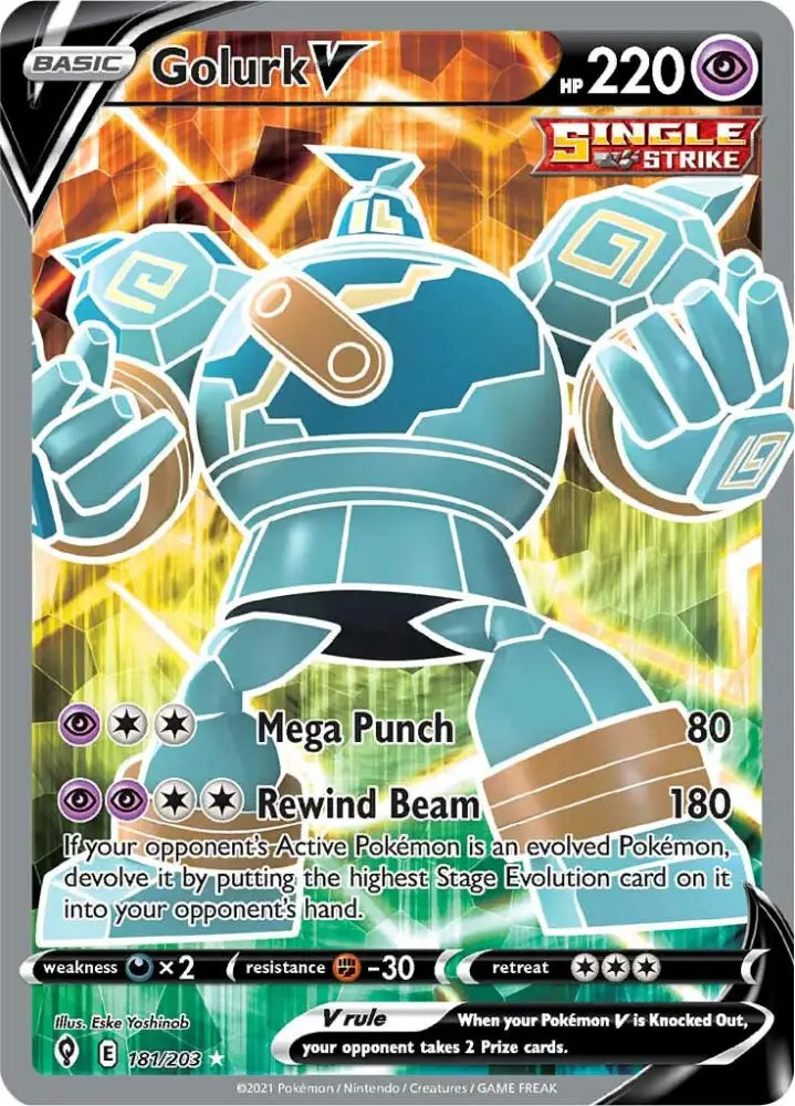 Golurk V (181/203) [Sword & Shield: Evolving Skies] - Pokemon Single