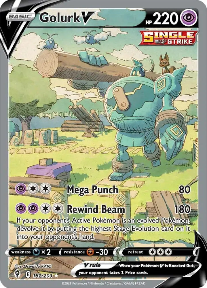 Golurk V (182/203) [Sword & Shield: Evolving Skies] - Pokemon Single