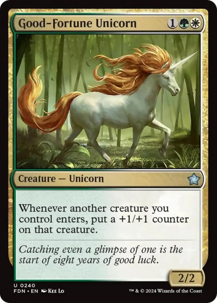 Good-Fortune Unicorn [Foundations] - MTG Single