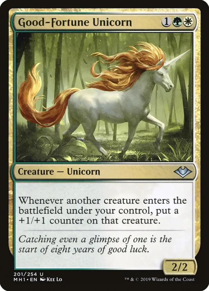 Good-Fortune Unicorn [Modern Horizons] - MTG Single