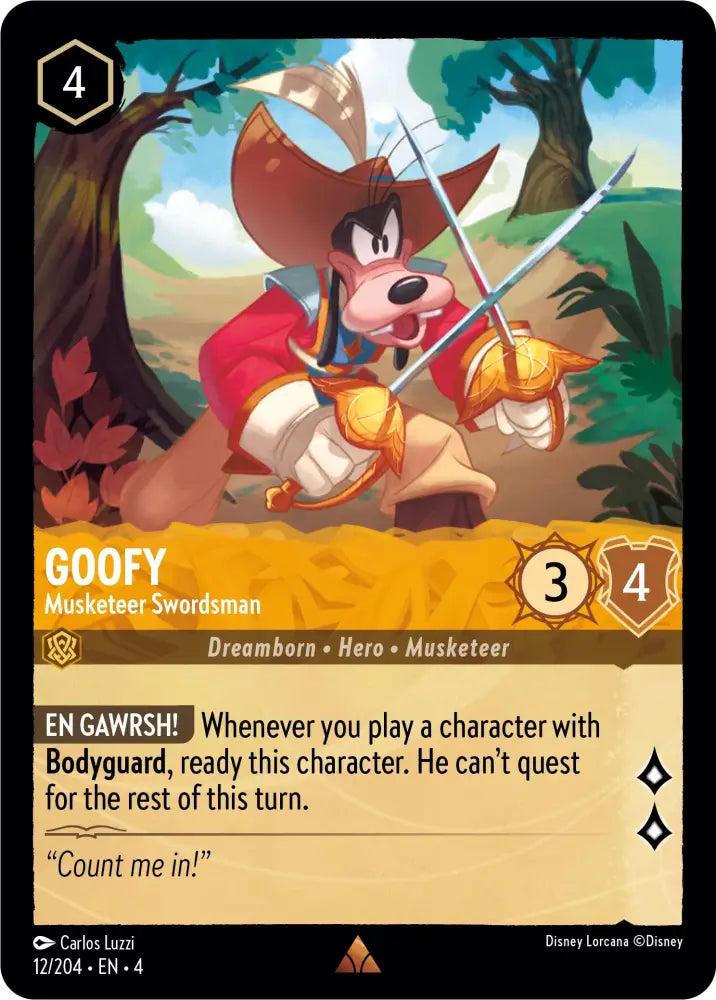 Goofy - Musketeer Swordsman (12/204) [Ursula’s Return] - Lorcana Single