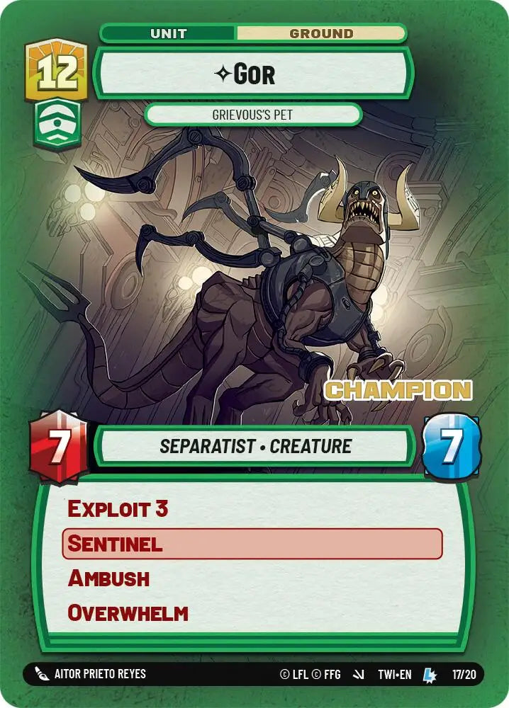 Gor - Grievous’s Pet (17/20) (Champion) (17/20) [Store Showdown Promos] - Star Wars: Unlimited Single