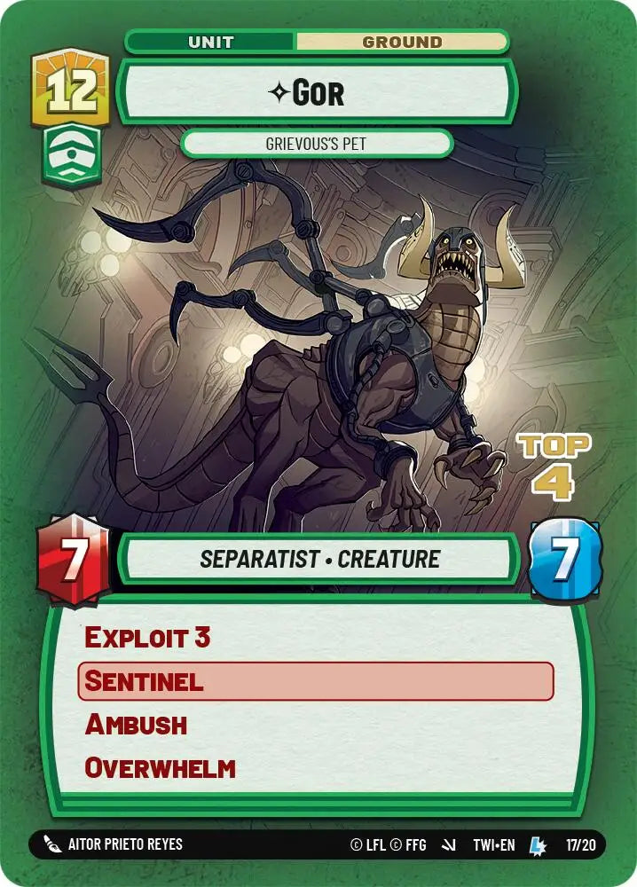 Gor - Grievous’s Pet (17/20) (Top 4) (17/20) [Store Showdown Promos] - Star Wars: Unlimited Single