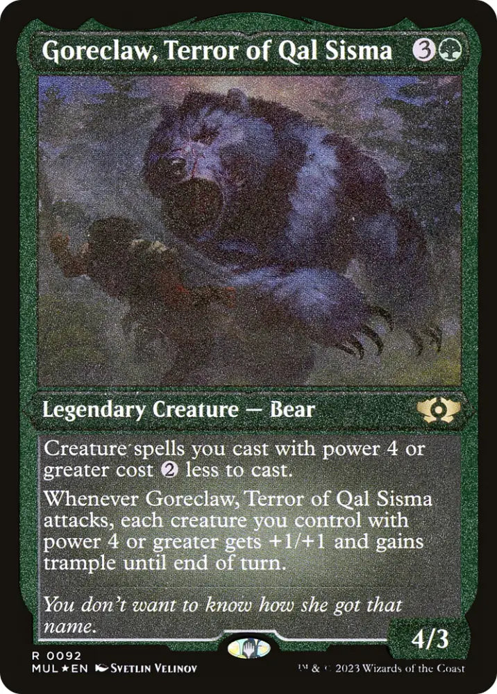 Goreclaw Terror of Qal Sisma (Foil Etched) [Multiverse Legends] - MTG Single