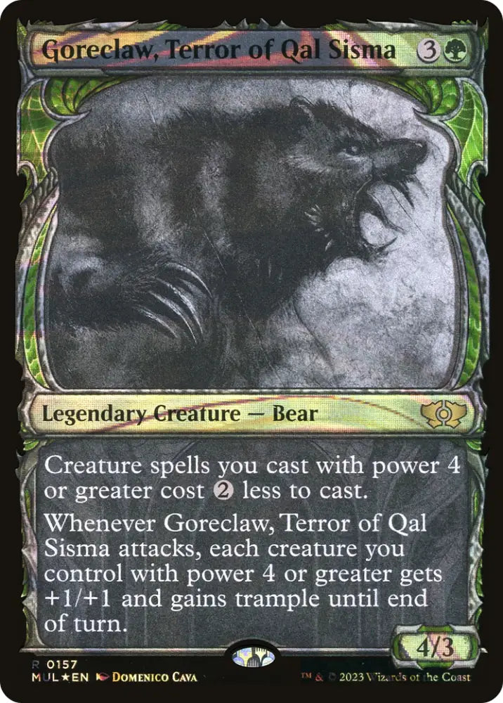Goreclaw Terror of Qal Sisma (Halo Foil) [Multiverse Legends] - MTG Single