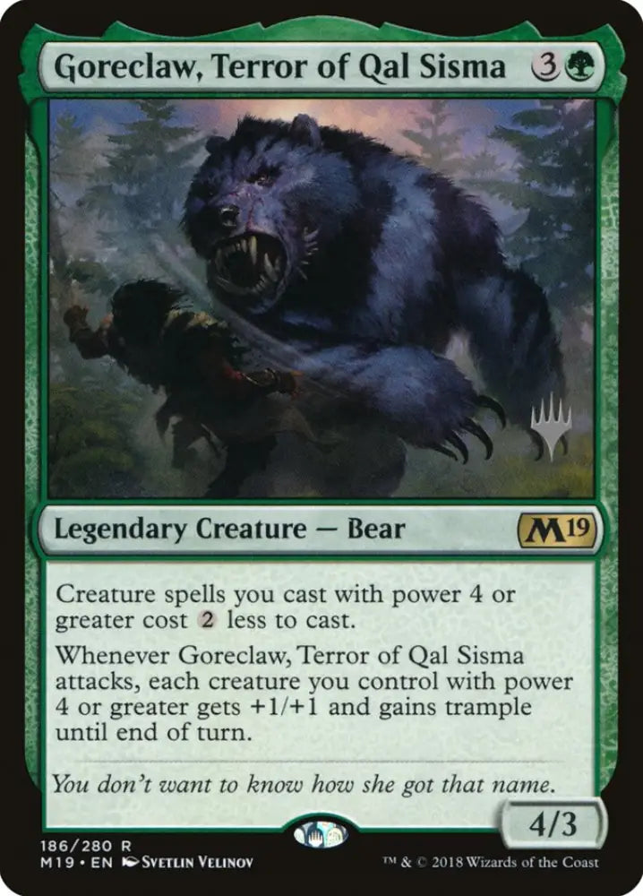 Goreclaw Terror of Qal Sisma (Promo Pack) [Core Set 2019 Promos] - MTG Single