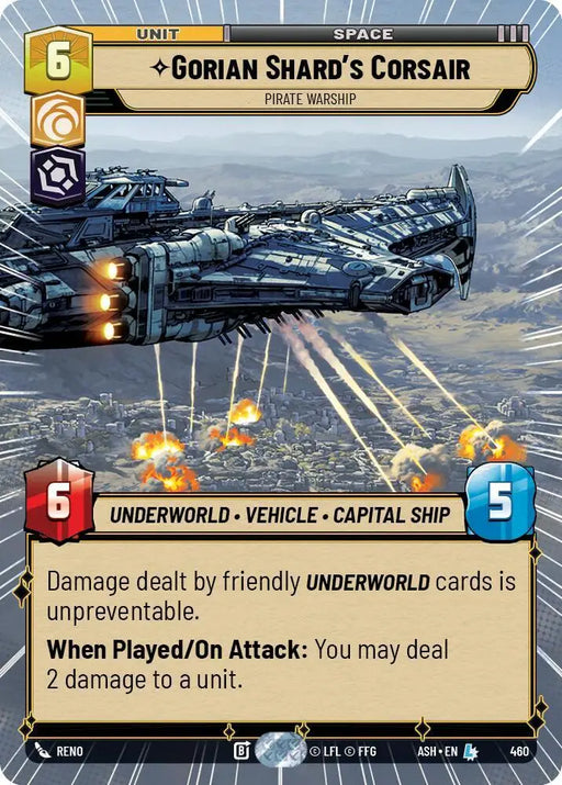 Gorian Shard's Corsair - Pirate Warship (Hyperspace) (460) [Ashes of the Empire]