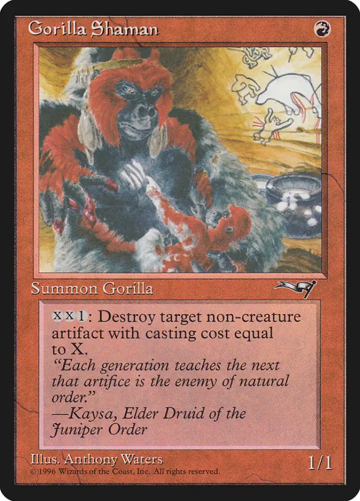 Gorilla Shaman (Holding Child) [Alliances] - MTG Single