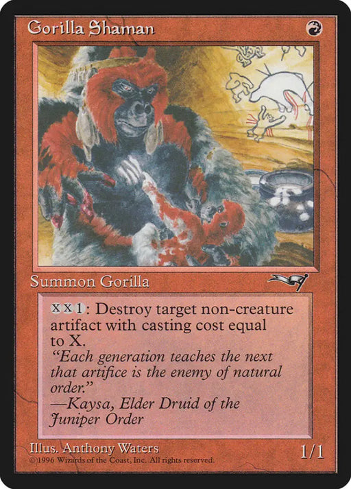 Gorilla Shaman (Holding Child) [Alliances] - MTG Single