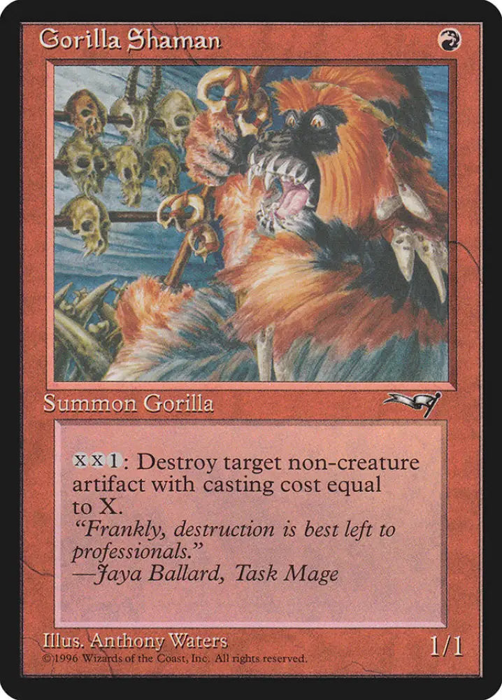 Gorilla Shaman (Skulls in Background) [Alliances] - MTG Single