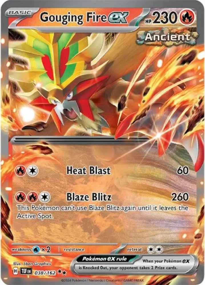 Gouging Fire ex (038/162) [Scarlet & Violet: Temporal Forces] - Pokemon Single