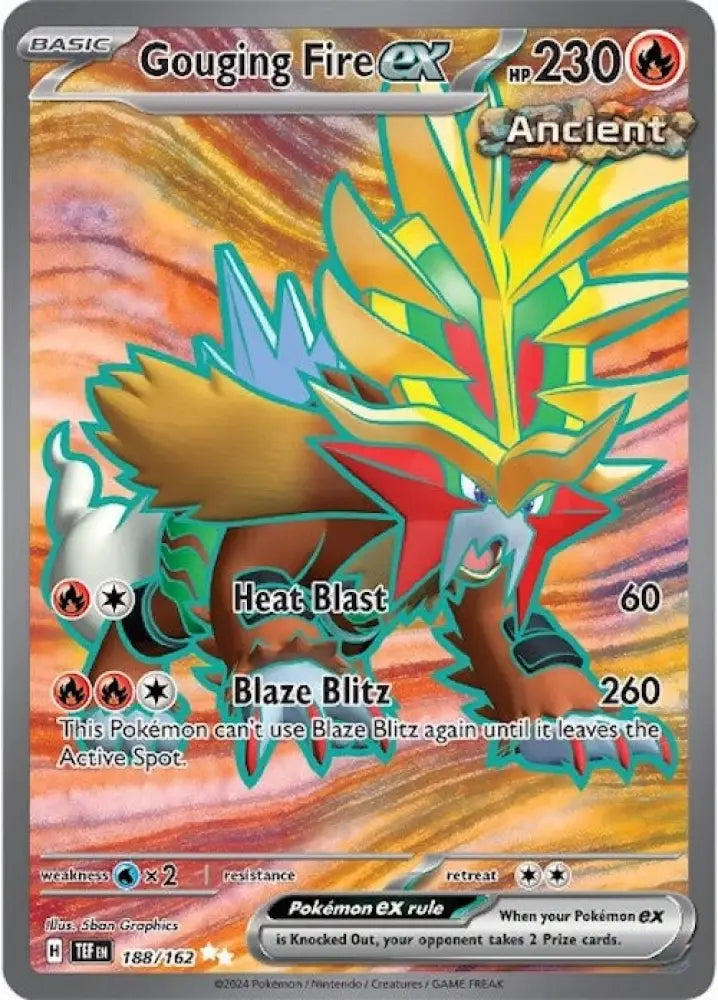 Gouging Fire ex (188/162) [Scarlet & Violet: Temporal Forces] - Pokemon Single