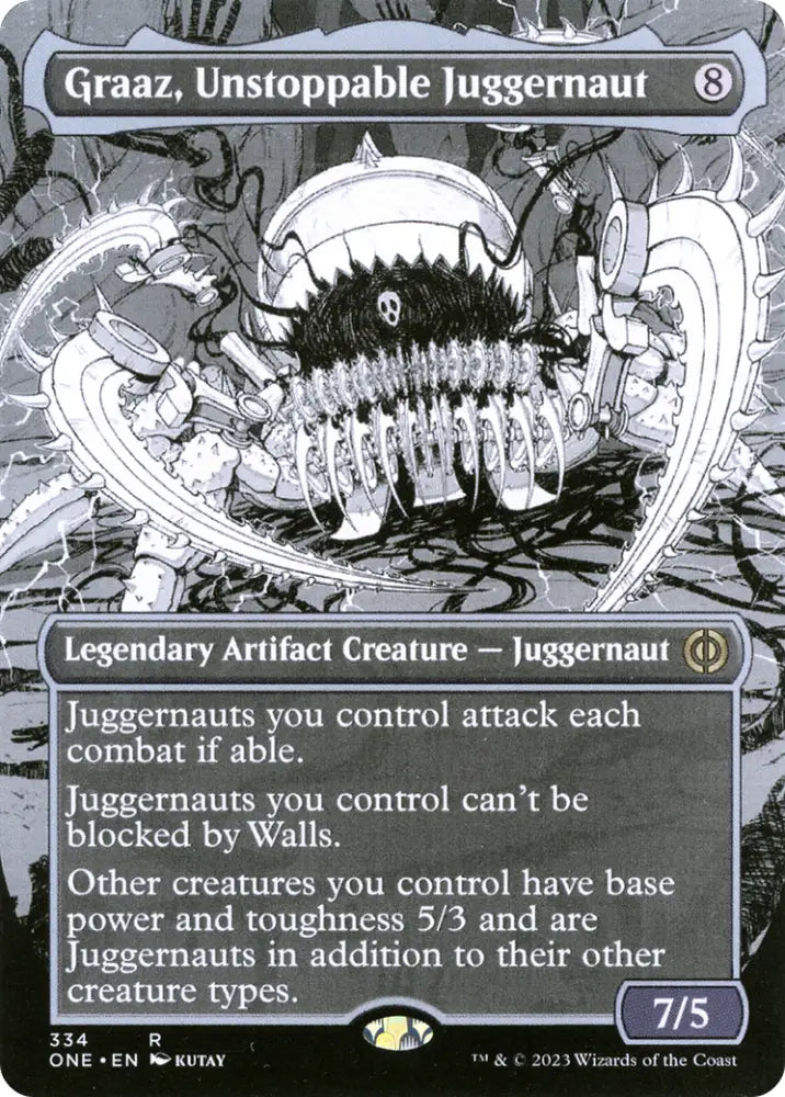 Graaz Unstoppable Juggernaut (Borderless Manga) [Phyrexia: All Will Be One] - MTG Single