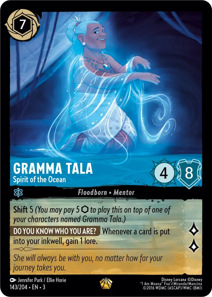Gramma Tala - Spirit of the Ocean (143/204) [Into the Inklands] - Lorcana Single