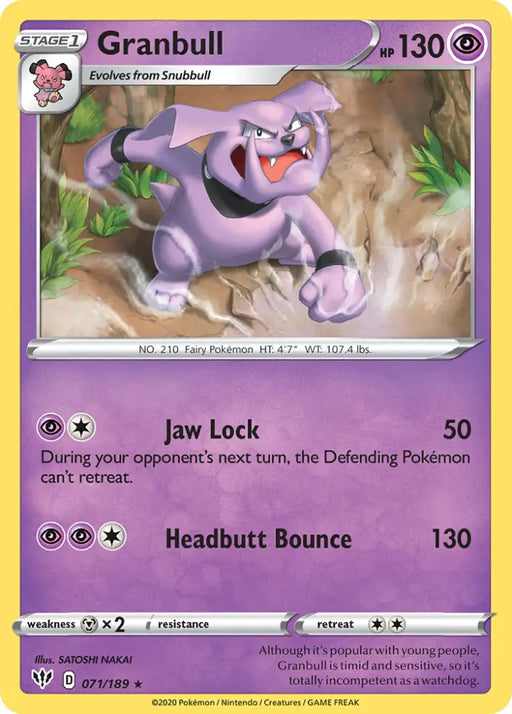 Granbull (071/189) [Sword & Shield: Darkness Ablaze] - Pokemon Single