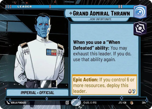 Grand Admiral Thrawn -...How Unfortunate (Hyperspace) (264) [Jump to Lightspeed] - Star Wars: Unlimited Single