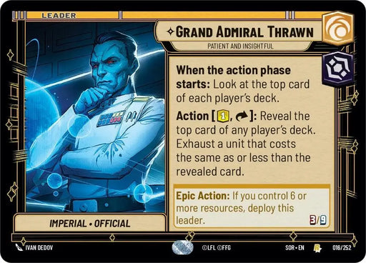 Grand Admiral Thrawn - Patient and Insightful (016/252) [Spark of Rebellion] - Star Wars: Unlimited Single