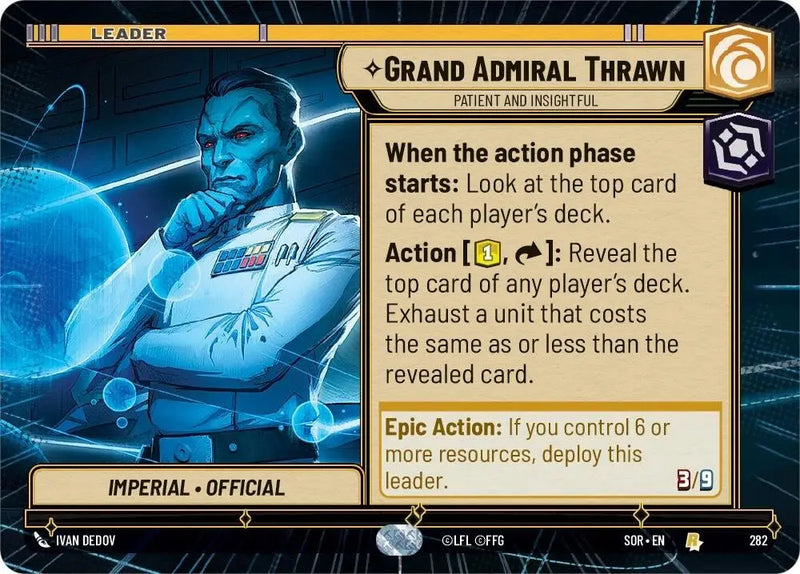 Grand Admiral Thrawn - Patient and Insightful (Hyperspace) (282) [Spark of Rebellion] - Star Wars: Unlimited Single